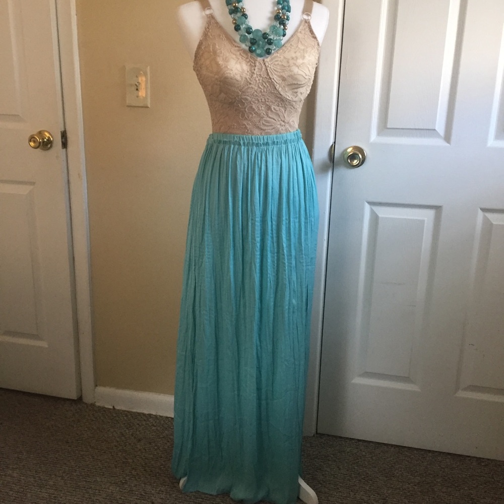 NWT Aqua Goddess Maxi Skirt